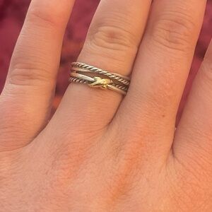 David Yurman Silver and Gold Twisted Ring